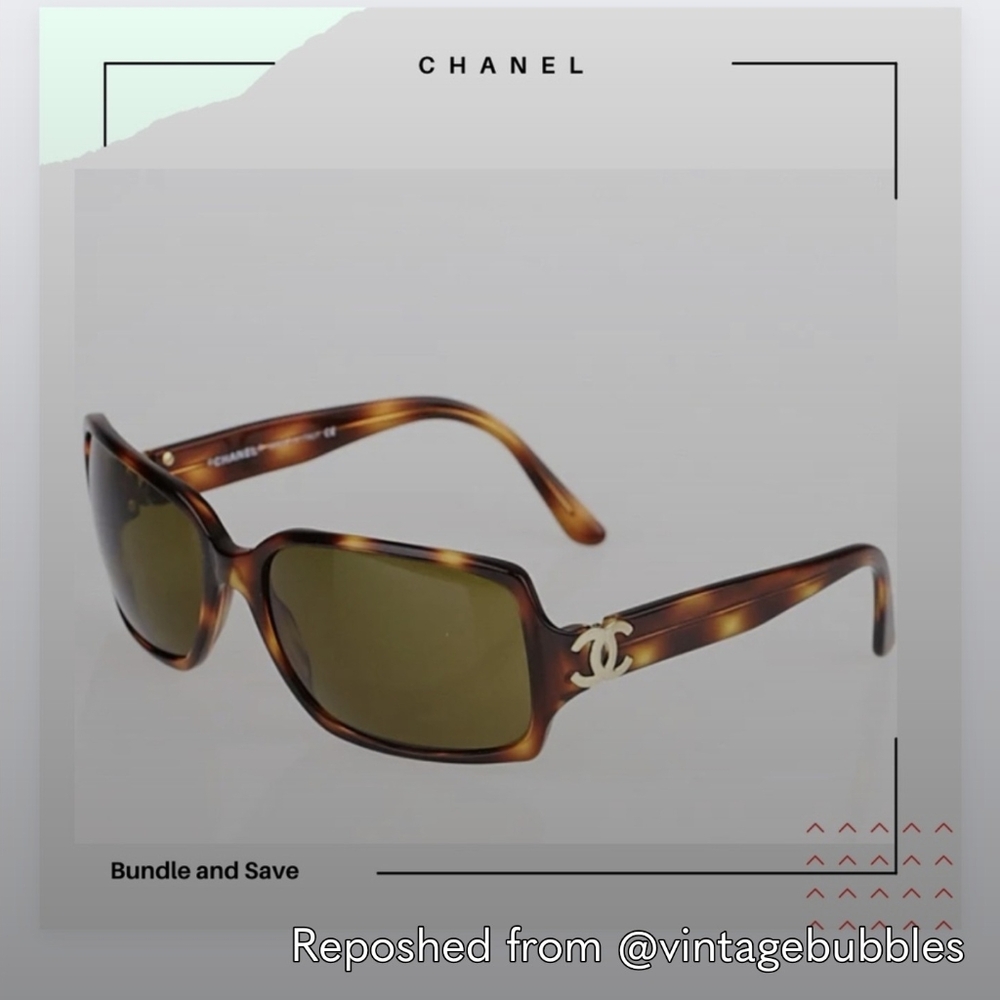 Vintage CHANEL Brown and Gold Oversized Sunglasses